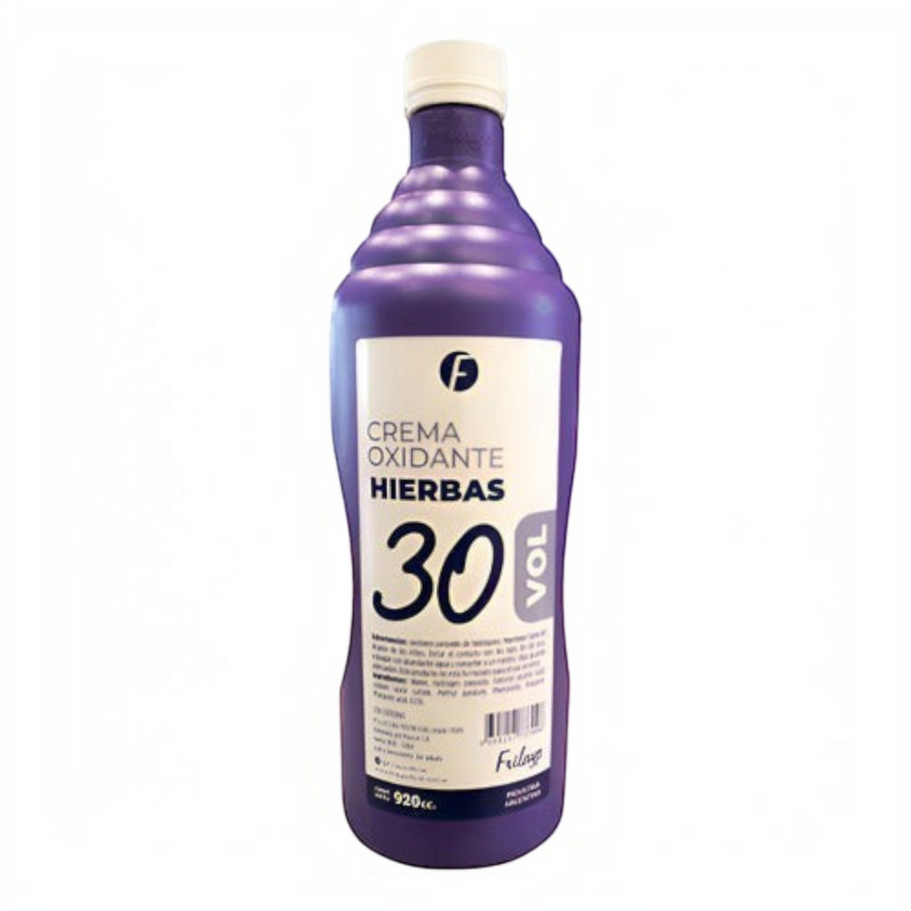 Botella de crema oxidante Distriwil Frilayp de 30 volúmenes con extractos de hierbas en envase de 920ml