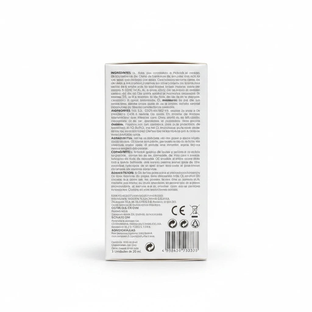 Parte trasera de la caja del kit de ampollas Distriwil Frilayp con información de ingredientes y uso en varios idiomas