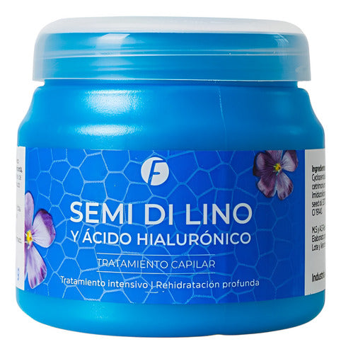 Pote de baño capilar Distriwil Frilayp con lino y ácido hialurónico para hidratación profunda del cabello