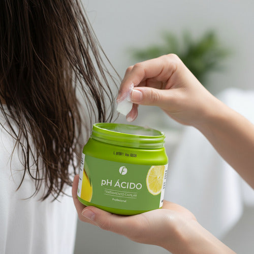 Baño capilar profesional Distriwil Frilayp pH extra ácido en envase verde para cerrar la cutícula del cabello