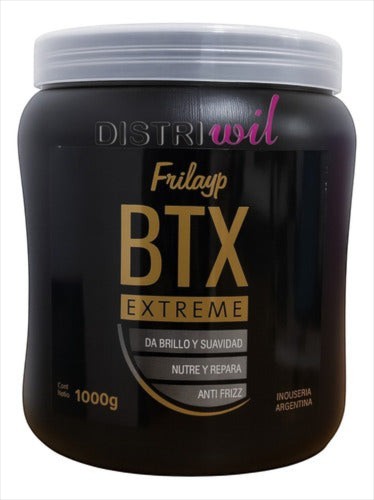 Tarro de crema capilar Distriwil Frilayp BTX Extreme de 1000g para reparar, nutrir y dar brillo al cabello dañado