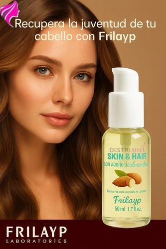 Kit de serums capilares Distriwil Frilayp con aceite de almendras en envase dosificador de 50cc para cabello radiante