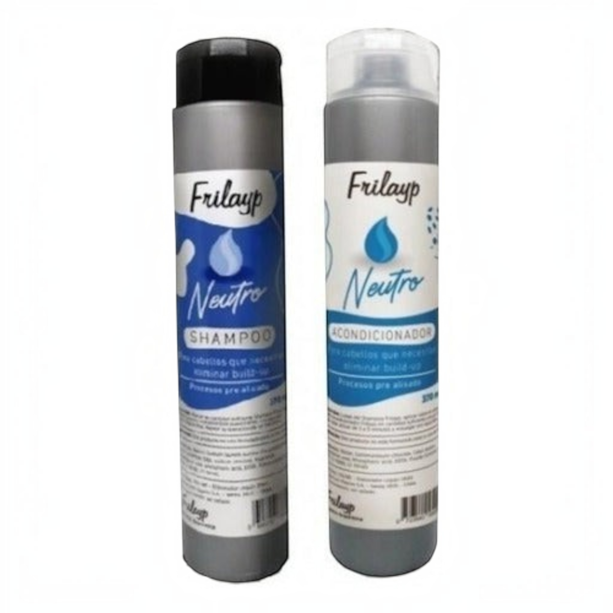 Combo de shampoo y acondicionador neutro Distriwil Frilayp de 370g para cuidado capilar post alisado