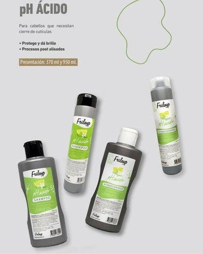 Combo de productos capilares Distriwil Frilayp pH ácido con shampoo y acondicionador para post alisado