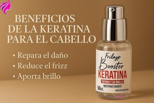 Tratamiento capilar Frilayp Keratina Booster de Distriwil para reparar, reducir frizz y aportar brillo al cabello