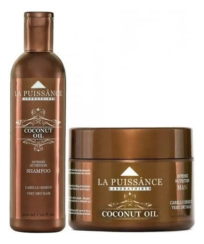 Set de shampoo y máscara capilar Distriwil La Puissance con aceite de coco para nutrición intensa de cabello seco