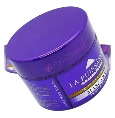 Kit de 3 mascaras capilares matizadoras Silver Distriwil para cabellos rubios y grises con pigmentos violetas