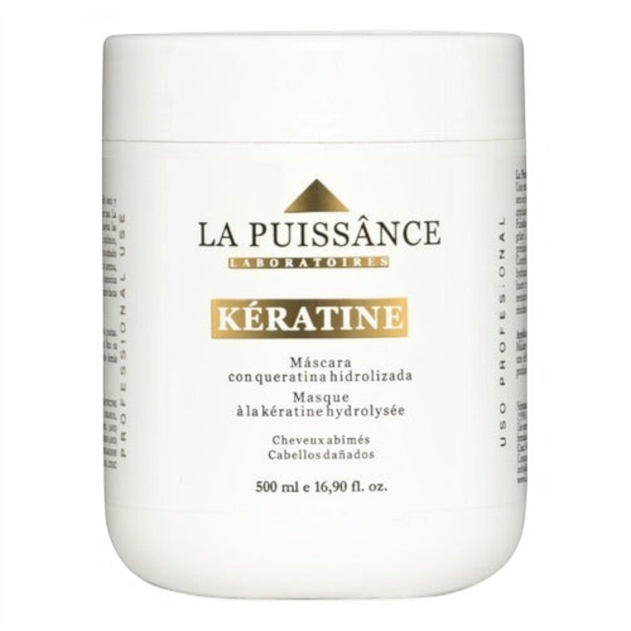 Máscara capilar La Puissance Keratina Antifrizz de 500ml para reparar y nutrir cabellos dañados de Distriwil