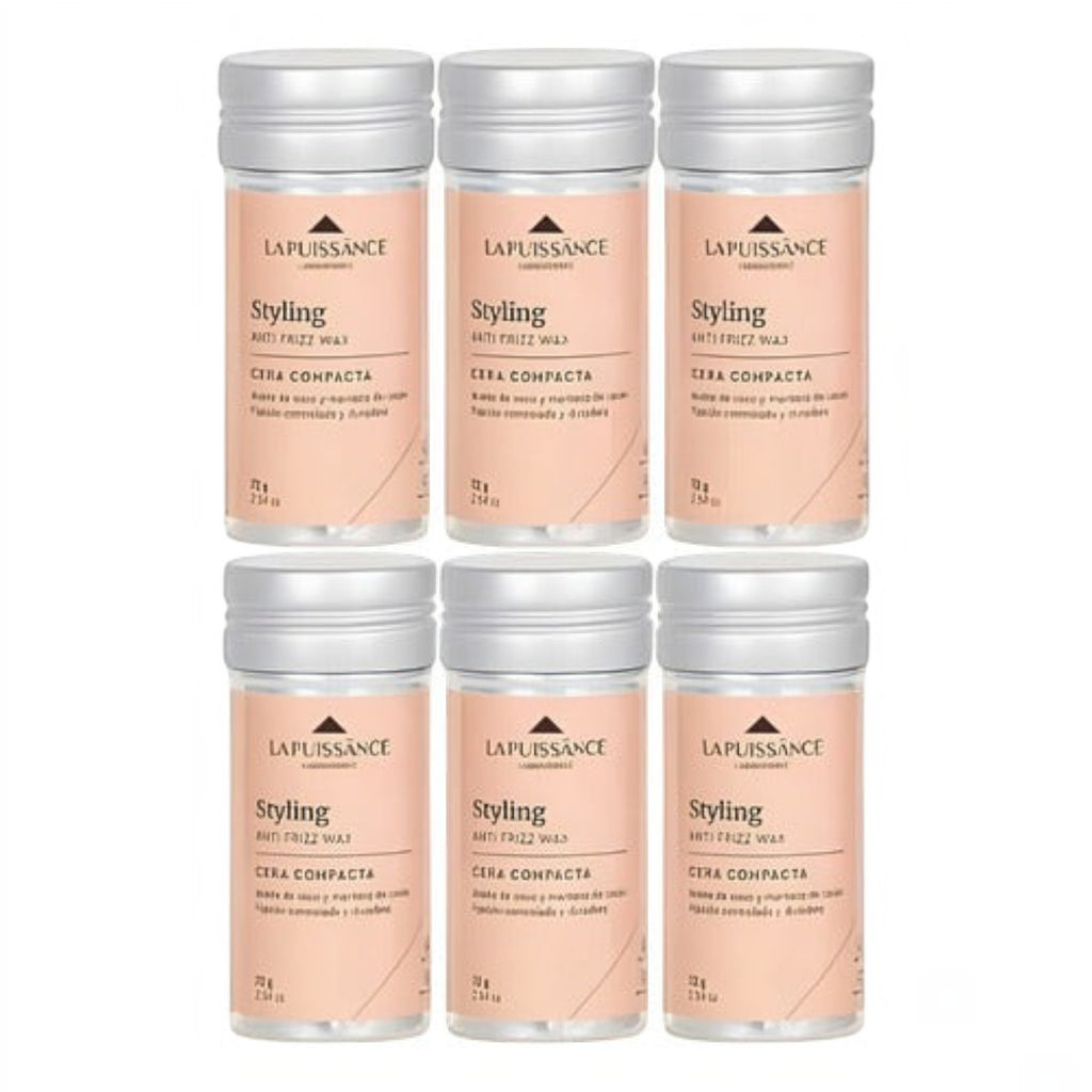 Pack de 6 ceras modeladoras antifrizz La Puissance Styling de Distriwil con aceite de coco y manteca de cacao