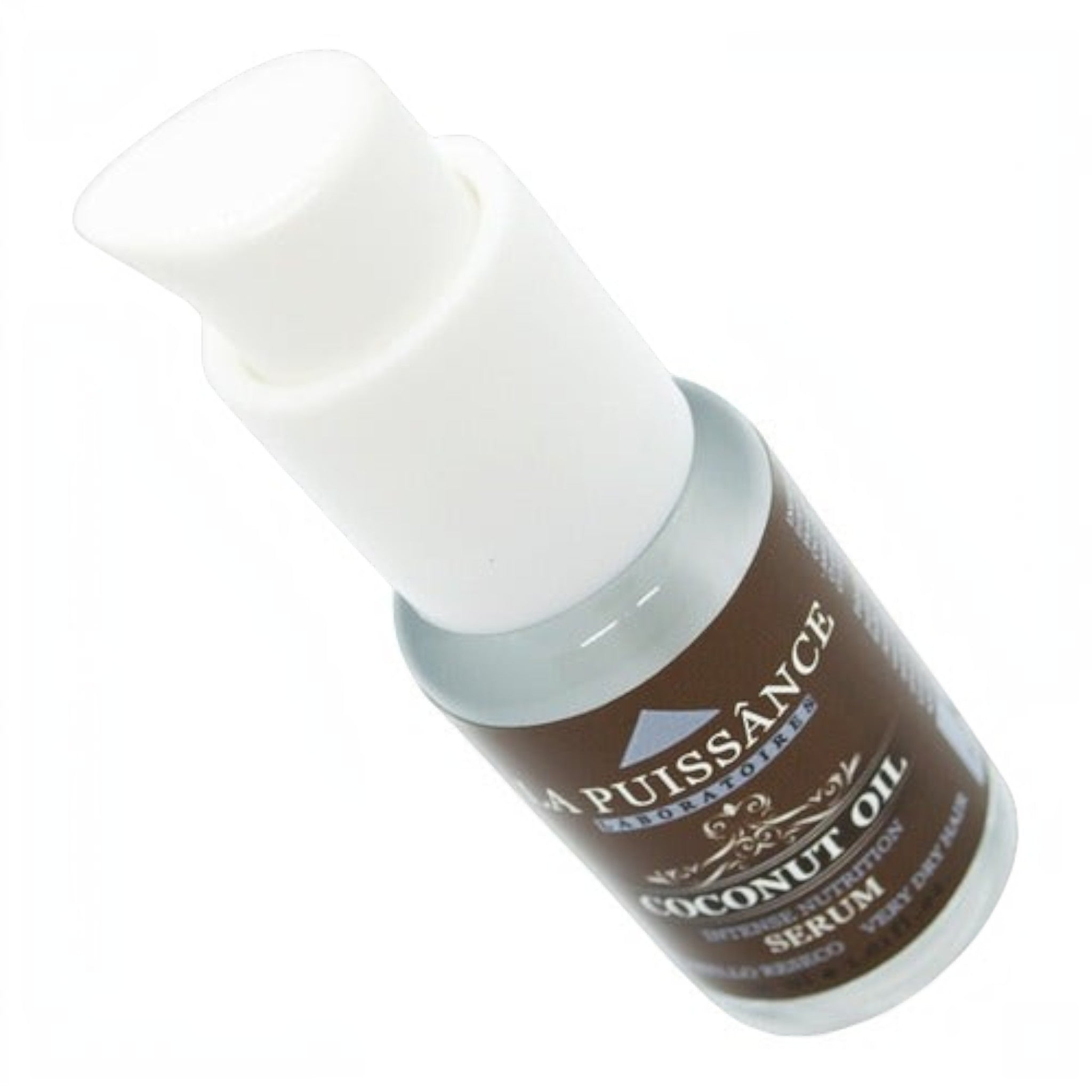 Serum capilar nutritivo de coco Distriwil La Puissance en envase con dosificador para cabello seco
