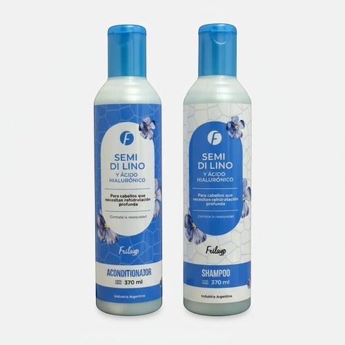 Set de shampoo y acondicionador Distriwil Frilayp con semi di lino y ácido hialurónico para hidratación profunda