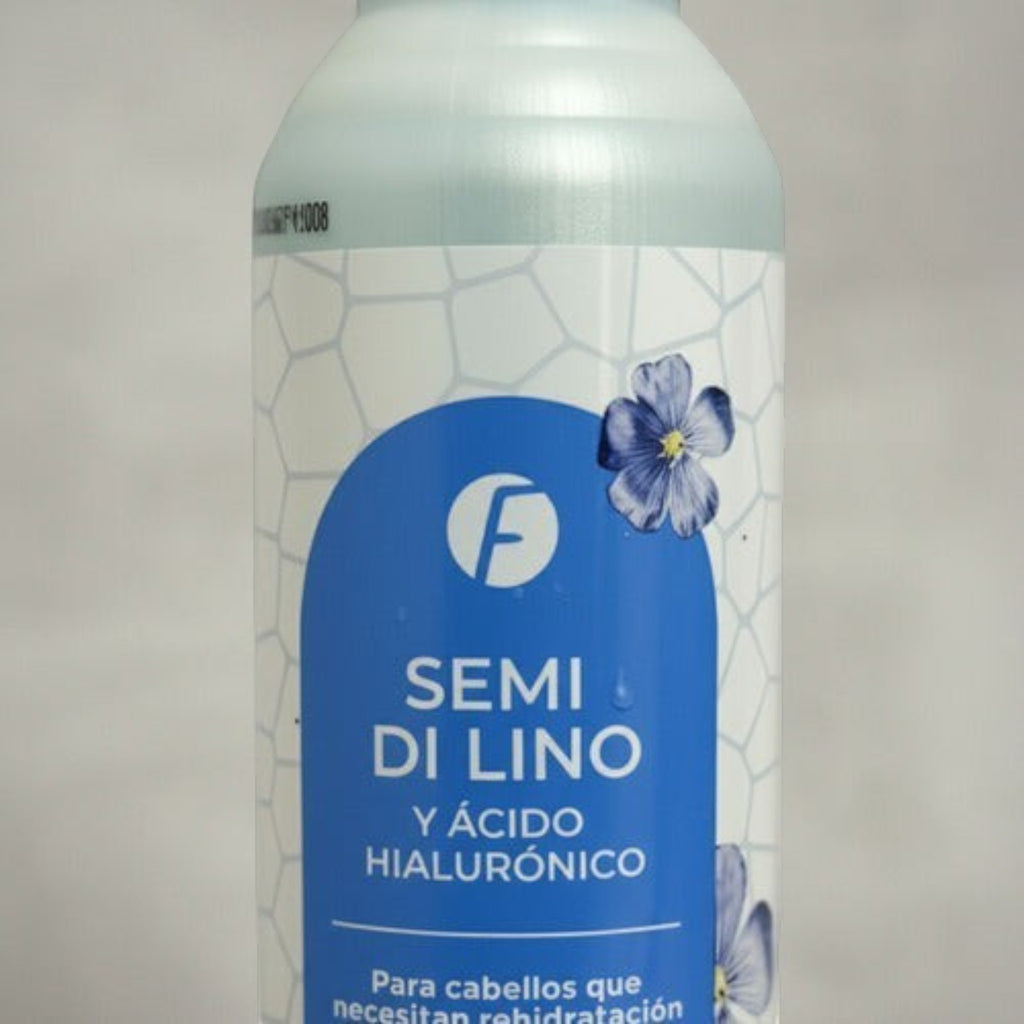 Set de shampoo y acondicionador Distriwil Frilayp con semilla de lino y ácido hialurónico para hidratación capilar