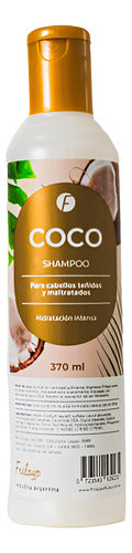 Shampoo de coco Frilayp de 370ml para cabellos teñidos y maltratados de Distriwil en envase cilíndrico