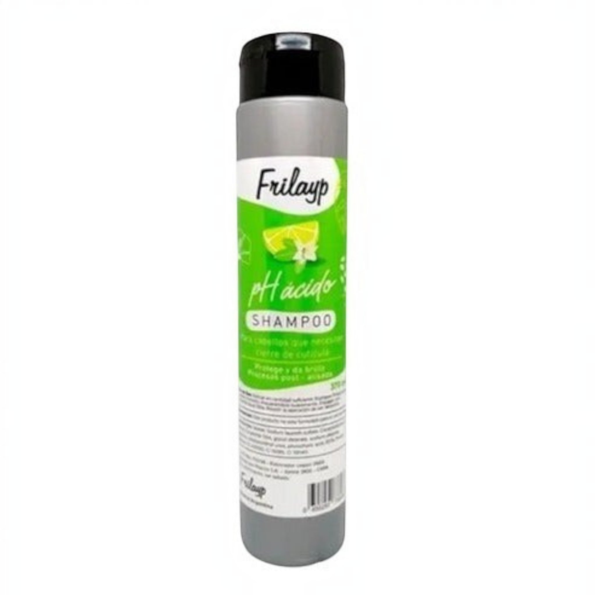Shampoo Frilayp pH ácido de Distriwil en envase de 370ml para cierre de cutícula capilar