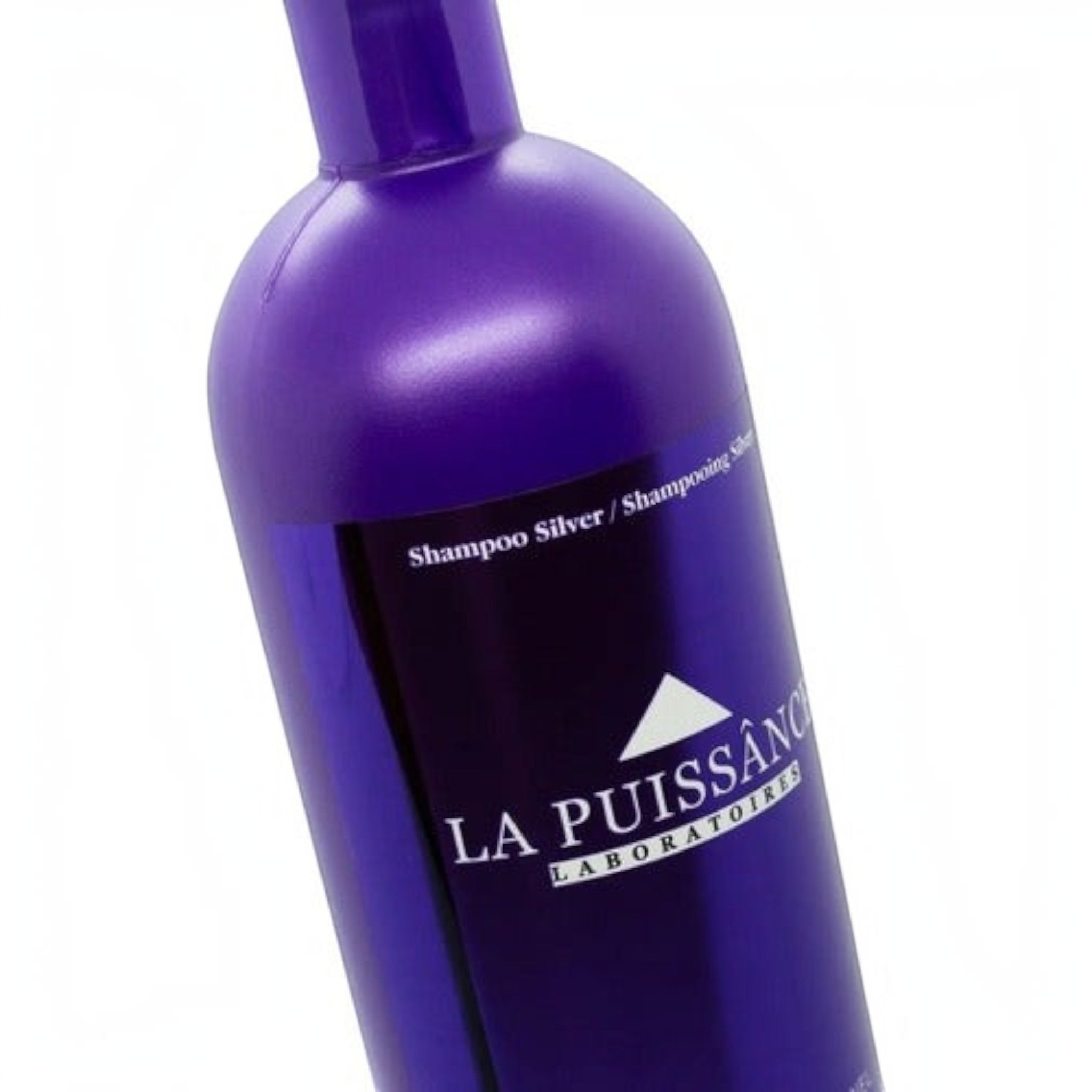 Shampoo matizador violeta La Puissance Silver de Distriwil para neutralizar tonos amarillos en cabellos rubios