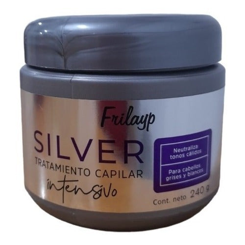 Tratamiento capilar intensivo Silver de Distriwil para neutralizar tonos amarillos en cabellos grises y blancos