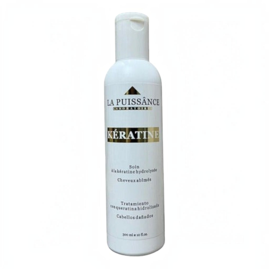 Tratamiento capilar La Puissance con queratina hidrolizada de Distriwil en envase blanco de 300ml para cabello dañado